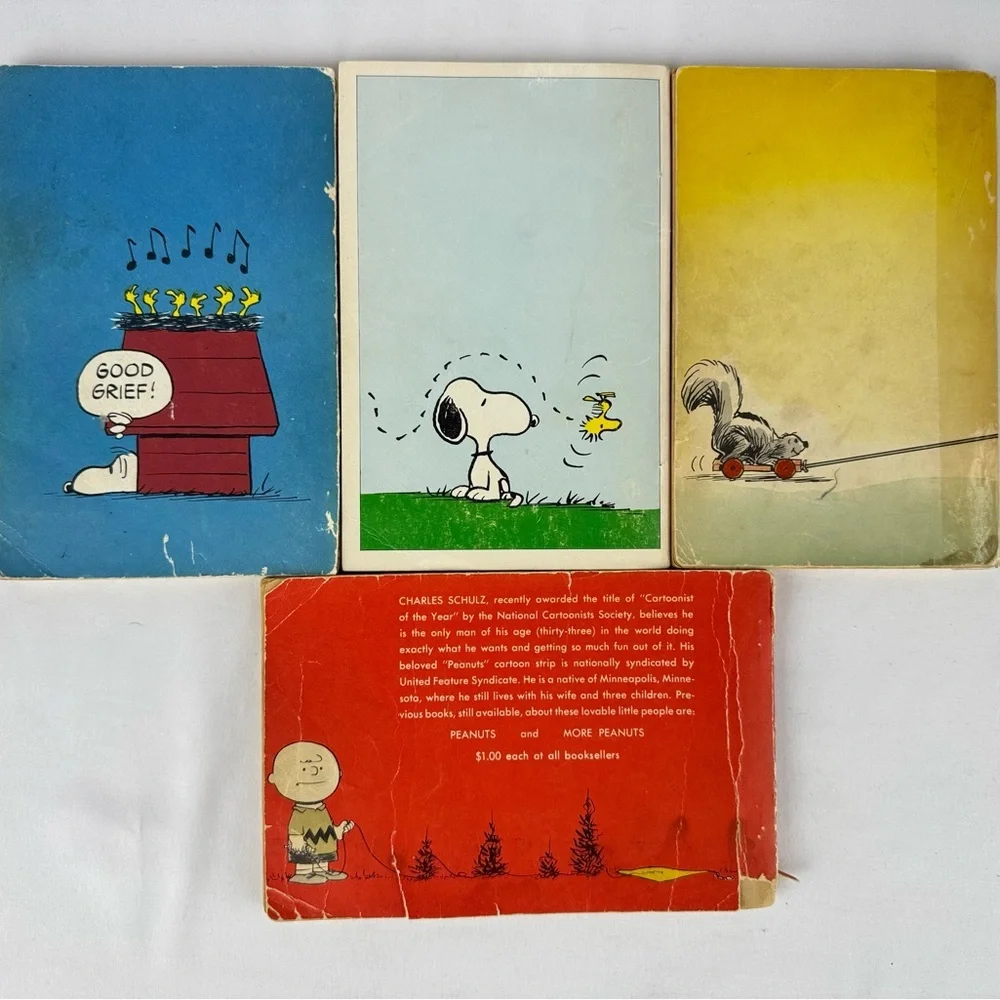 Vintage Set of 4 Peanuts Paperback Books by Charles Schulz